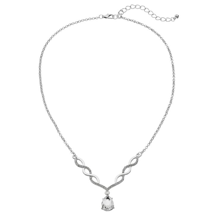 Twisted Teardrop Necklace, Women's, Silver