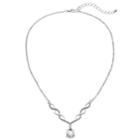 Twisted Teardrop Necklace, Women's, Silver