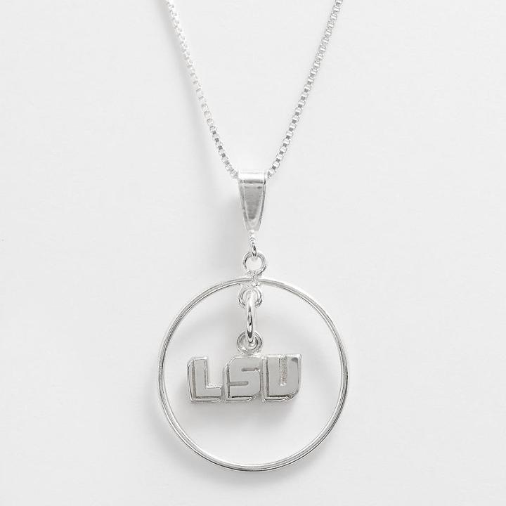 Dayna U Lsu Tigers Sterling Silver Logo Pendant, Women's, Size: 16, Grey