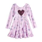 Disney's Fancy Nancy Girls 4-10 Sequin Heart Ruffle Dress By Jumping Beans&reg;, Size: 7, Light Pink