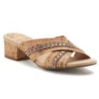 Ann Marino Zip Me Up Women's Mules, Size: Medium (9), Beig/green (beig/khaki)