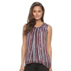 Women's Dana Buchman Pleated Mixed-media Tank, Size: Xl, Brown Oth