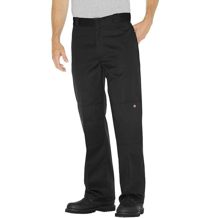 Men's Dickies Loose Fit Double-knee Twill Work Pants, Size: 30x32, Black
