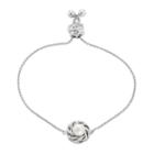 Simply Vera Vera Wang Sterling Silver Freshwater Cultured Pearl & Diamond Accent Flower Bolo Bracelet, Women's, Size: 9, White