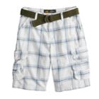 Boys 8-20 Lee Twill Cargo Shorts, Size: 18, Blue Finn Plaid