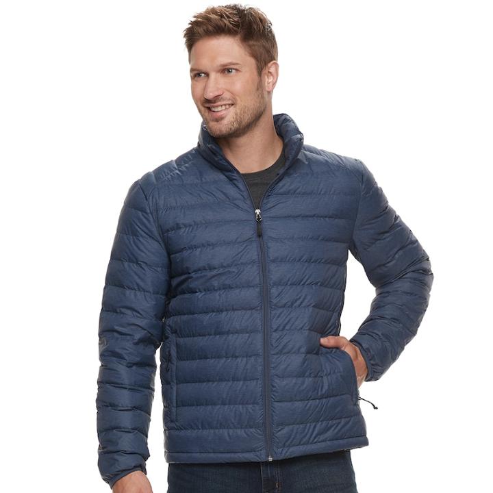 Men's Heat Keep Nano Modern-fit Packable Puffer Jacket, Size: Medium, Blue (navy)
