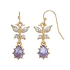 Lc Lauren Conrad Butterfly Nickel Free Teardrop Earrings, Women's, Gold