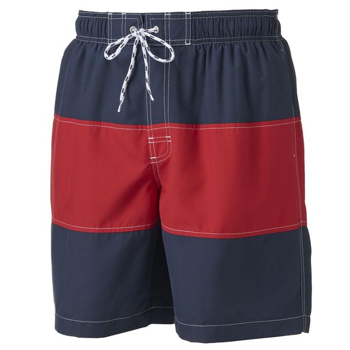 Big & Tall Croft & Barrow&reg; Colorblock Microfiber Swim Trunks, Men's, Size: Xxl Tall, Blue Other