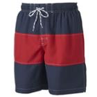 Big & Tall Croft & Barrow&reg; Colorblock Microfiber Swim Trunks, Men's, Size: Xxl Tall, Blue Other