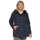 Plus Size Weathercast Hooded Bonded Rain Jacket, Women's, Size: 2xl, Grey