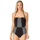 Women's Cole Of California D-cup Mesh Bandeau One-piece Swimsuit, Size: 6, Oxford