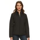 Women's Weathercast Ribbed-side Quilted Jacket, Size: Medium, Black