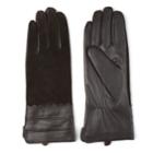 Women's Journee Collection Microfiber-lined Leather & Suede Gloves, Size: Small, Brown