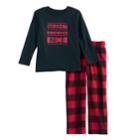 Toddler Boy Jammies For Your Families Naughty Is The New Nice Top & Fleece Buffalo Plaid Bottoms Pajama Set, Size: 2t, Red