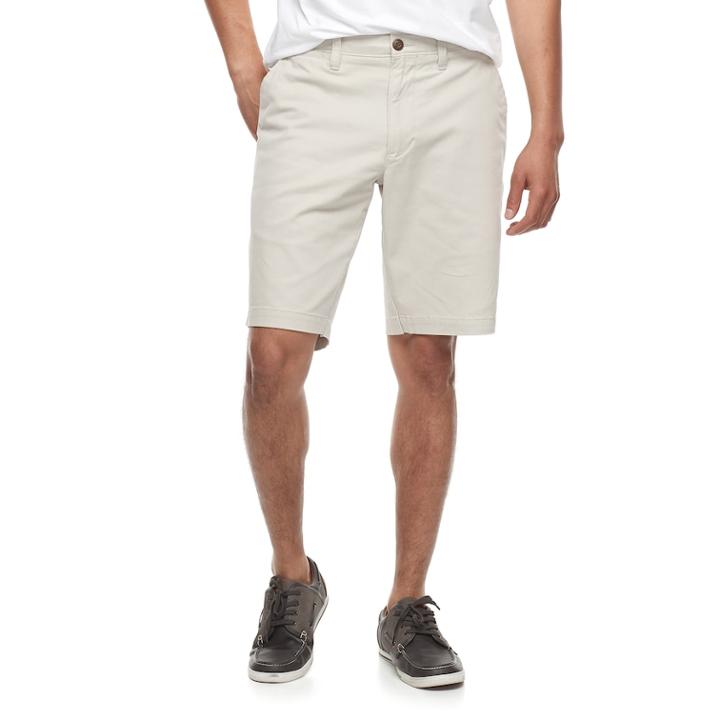 Men's Sonoma Goods For Life&trade; Flexwear Flat-front Twill Shorts, Size: 38, Lt Beige
