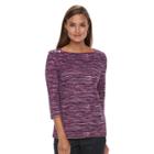 Women's Croft & Barrow&reg; Button-shoulder Top, Size: Large, Dark Pink