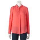 Women's Apt. 9&reg; Georgette Blouse, Size: Xl, Lt Orange