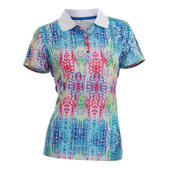 Women's Nancy Lopez Birdie Short Sleeve Golf Polo, Size: Xl, White