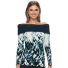 Women's Rock & Republic&reg; Off-the-shoulder Tie-dye Sweater, Size: Medium, Blue