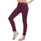 Juniors' So&reg; Velvet Stripe Skinny Pants, Teens, Size: 3, Red Other