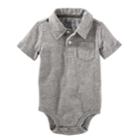 Baby Boy Oshkosh B'gosh&reg; Nep Polo Bodysuit, Size: 18-24 Month, Light Grey