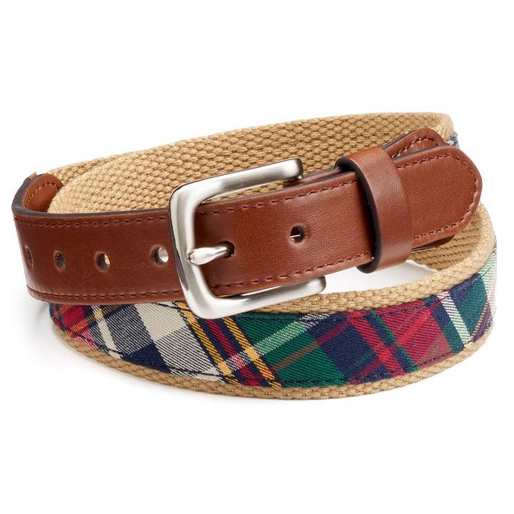 Boys Chaps Plaid Web Belt, Boy's, Size: Small, Green Oth