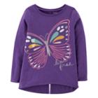 Girls 4-14 Carter's Be Free Butterfly Split Back Graphic Tee, Size: 7, Purple