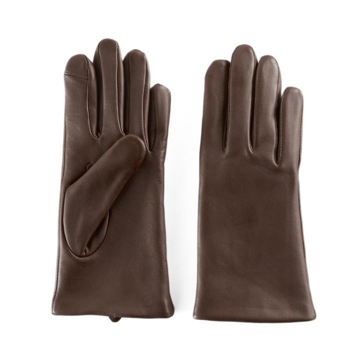 Women's Apt. 9&reg; Fleece Lined Leather Tech Gloves, Size: Medium, Red/coppr (rust/coppr)