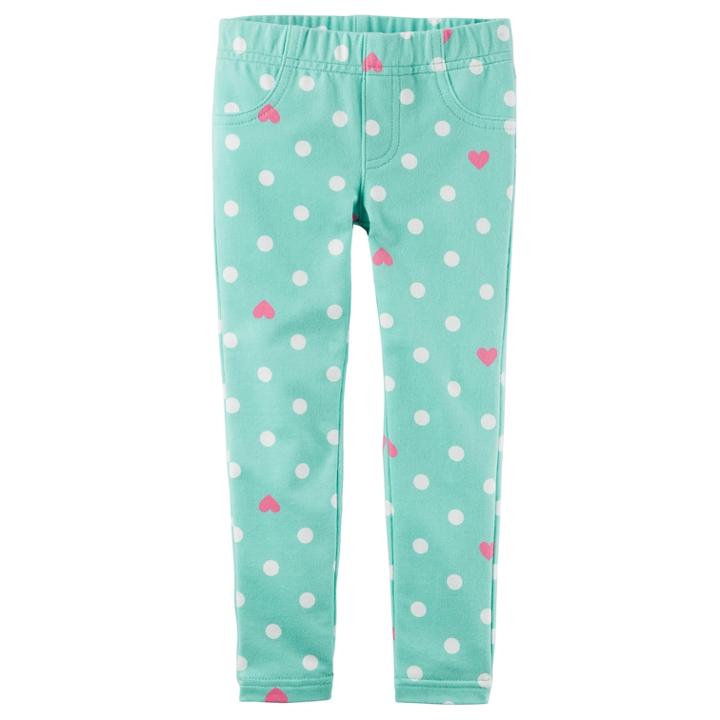 Girls 4-6x Carter's Polka Dot & Heart Jeggings, Size: 6x, Print