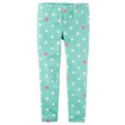 Girls 4-6x Carter's Polka Dot & Heart Jeggings, Size: 6x, Print