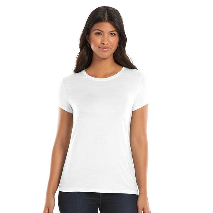 Women's Apt. 9&reg; Essential Crewneck Tee, Size: Xl, White