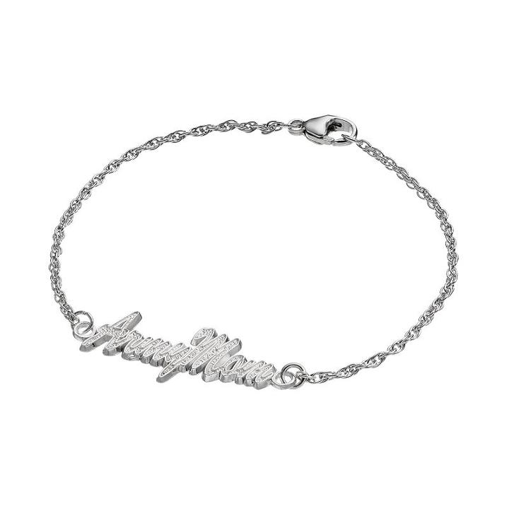 Logoart Sterling Silver Army Mom Bracelet, Adult Unisex, Size: 7.5, Grey