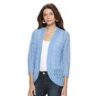 Petite Napa Valley Openwork Cardigan, Women's, Size: M Petite, Blue Other