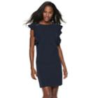 Women's Sharagano Grommet Ruffle Sleeve Dress, Size: 4, Blue (navy)