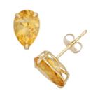 Citrine 10k Gold Teardrop Stud Earrings, Women's, Orange