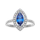Sophie Miller Sterling Silver Lab-created Blue Spinel & Cubic Zirconia Ring, Women's, Size: 7
