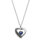 Silver Luxuries London Blue Cubic Zirconia Pendant Necklace, Women's