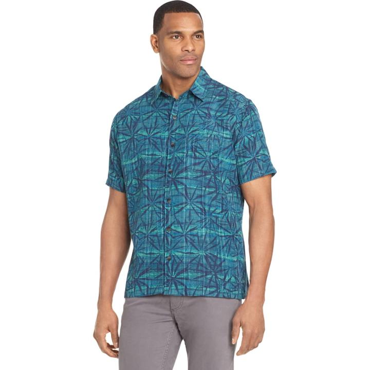 Men's Van Heusen Air Classic-fit Patterned Button-down Shirt, Size: Large, Turquoise/blue (turq/aqua)