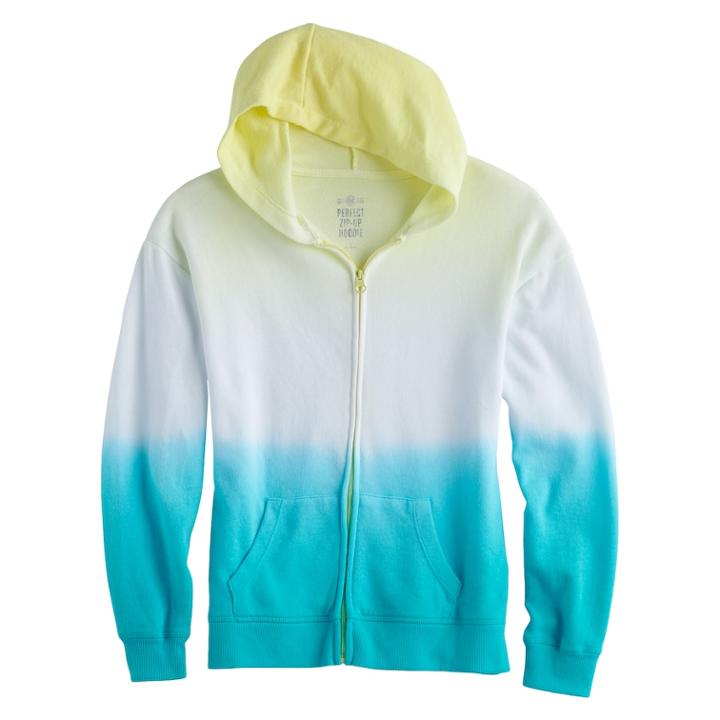 Girls 7-16 & Plus Size So&reg; Zip-up Hoodie, Size: 12, Turquoise/blue (turq/aqua)