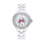 Disney's Minnie Mouse Women's Crystal Watch, White