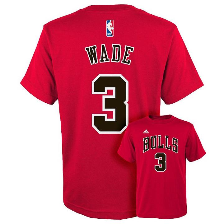 Boys 8-20 Adidas Chicago Bulls Dwyane Wade Player Tee, Boy's, Size: S(8), Ovrfl Oth