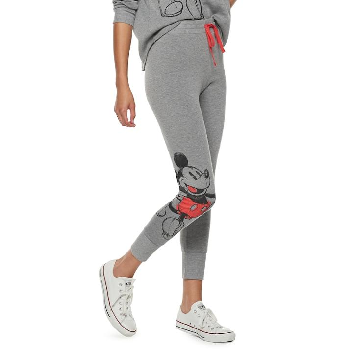 Disney's Mickey Mouse 90th Anniversary Juniors' Fleece Jogger Pants, Size: Xl, Gray Heather