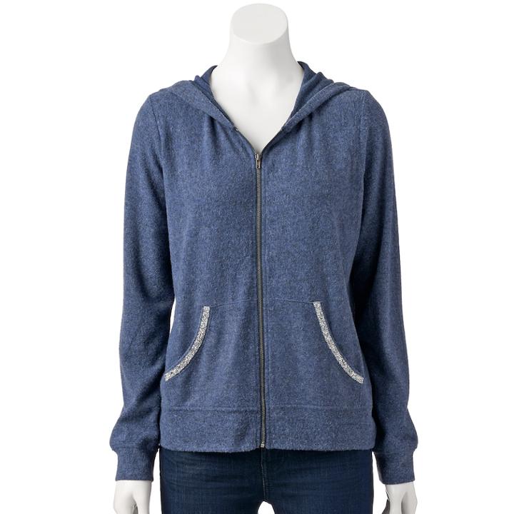 Women's Juicy Couture Embellished Hoodie, Size: Xl, Blue