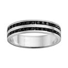 Traditions Sterling Silver Swarovski Crystal Eternity Ring, Women's, Size: 8, Black