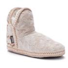 Women's Muk Luks Amira Knit Bootie Slippers, Size: Xl, Lt Brown
