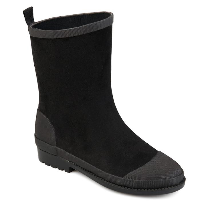 Journee Collection Kline Women's Water Resistant Rain Boots, Size: Medium (6), Black