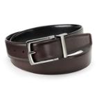 Men's Apt. 9 Burnished Peak Reversible Faux-leather Belt, Size: 50, Dark Brown