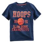Boys 4-8 Carter's Navy Hoops Graphic Tee, Size: 7, Blue