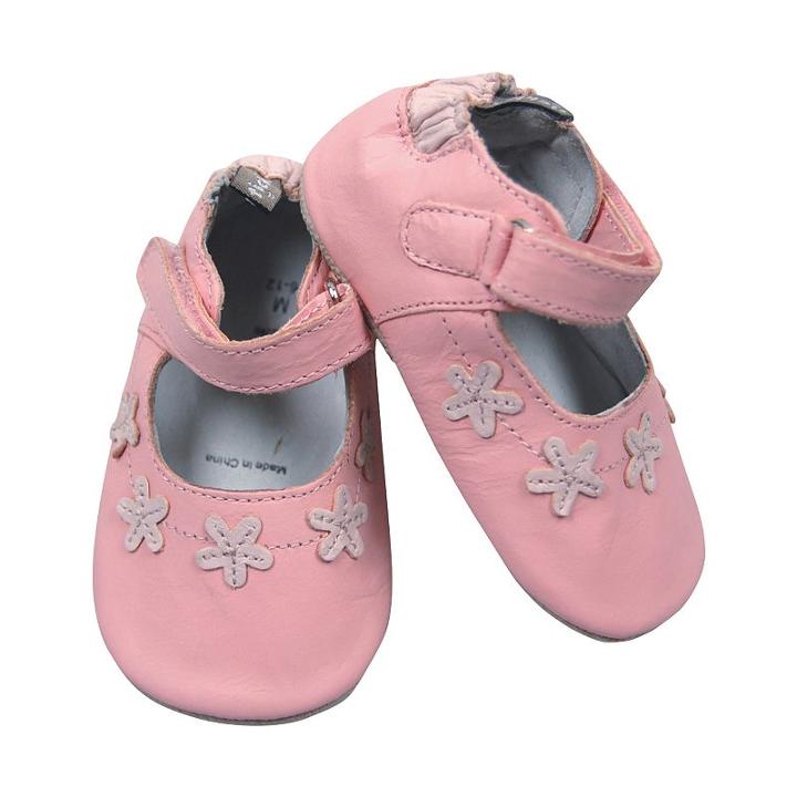 Tommy Tickle Floral Mary Jane Crib Shoes - Baby Girl, Size: 12-18month, Pink