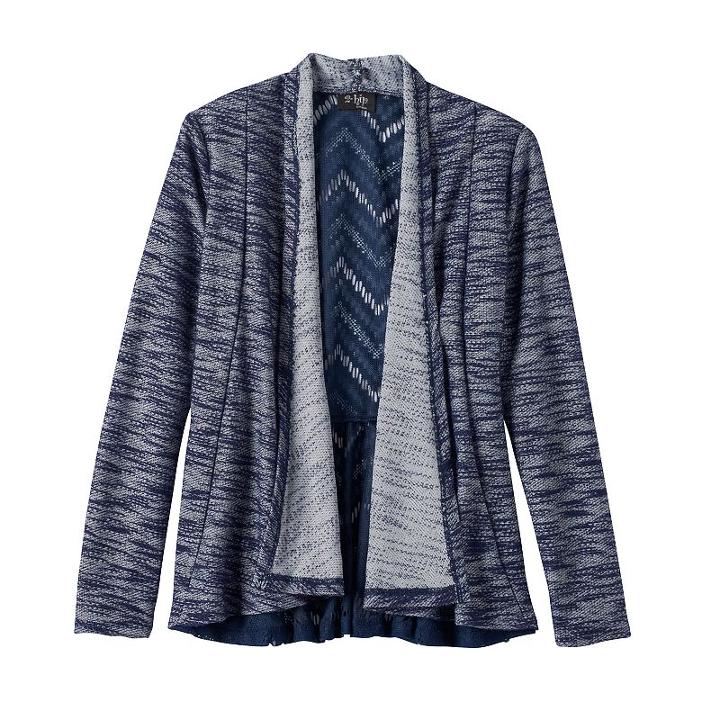 Girls Plus Size 2hip Lace Back Knit Cardigan, Girl's, Size: Xl Plus, Blue (navy)